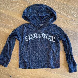 abercrombie kids navy blue hoodie with chest logo